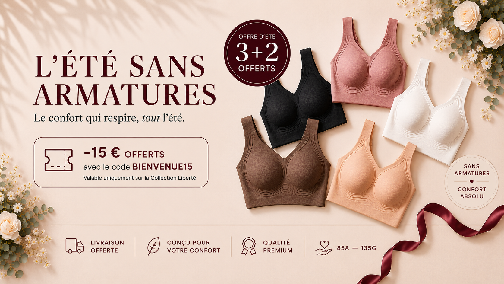 Soutien-gorge sans armatures ALLURIA